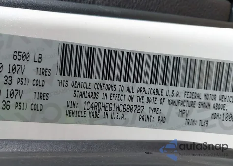 2017 Dodge Durango Citadel Anodized Platinum Rwd from USA, damaged, VIN 1C4RDHEG1HC680727